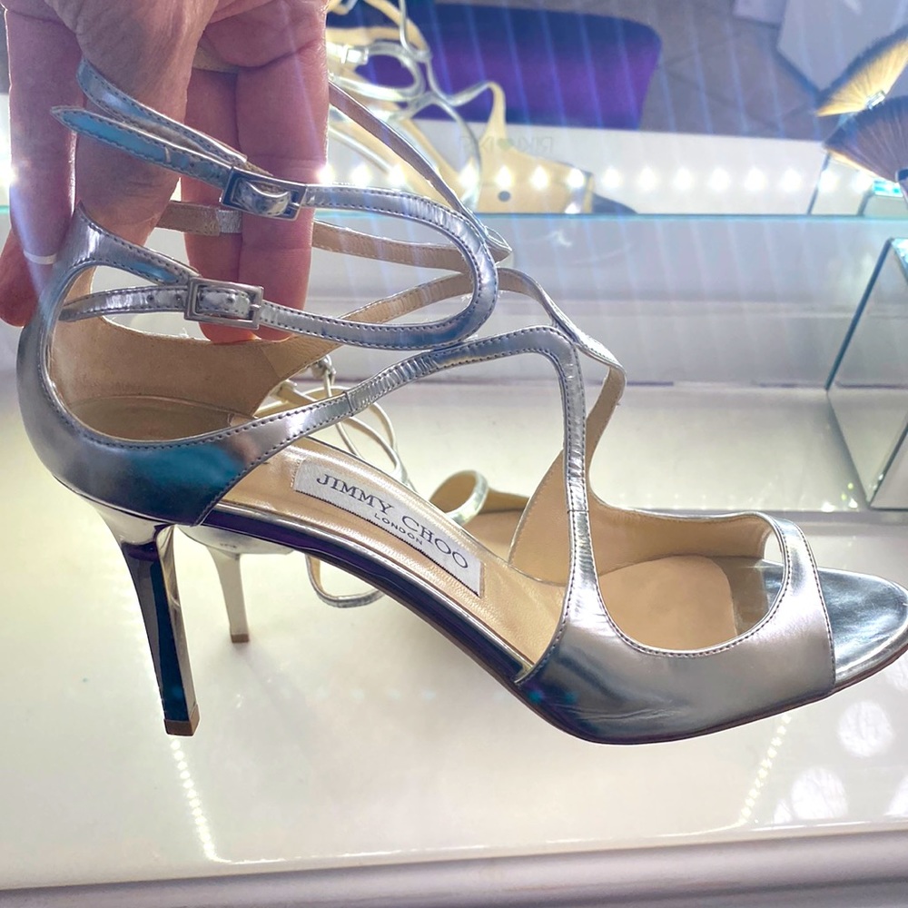 Jimmy Choo silver 85mm shoes